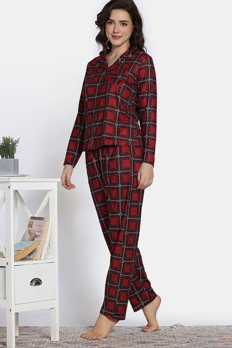 Zivame Mickey Mania Knit Poly Pyjama Set - Rio Red — image 3